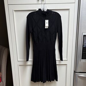 Ted Baker Black Diamond Knit Long Sleeve Dress